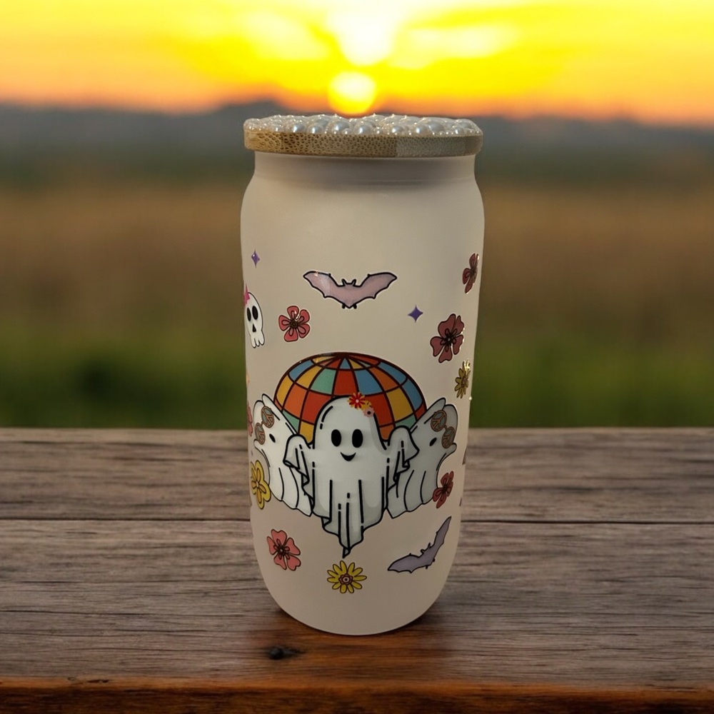 Disco Ghost 16 oz handcrafted Tumbler